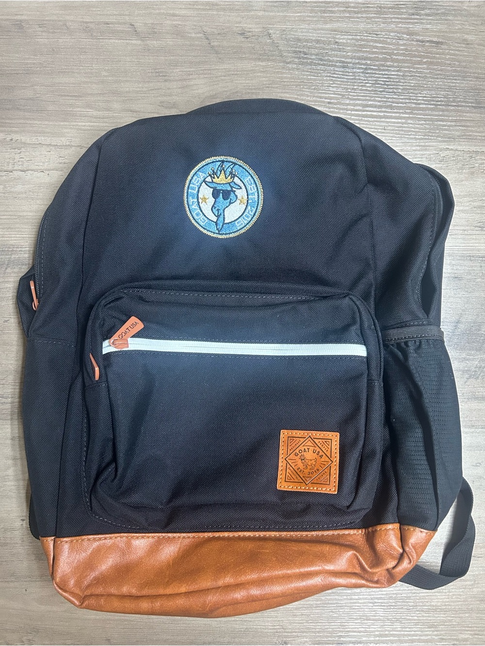 Goat USA Black Backpack with Tan Leather Base Never Used